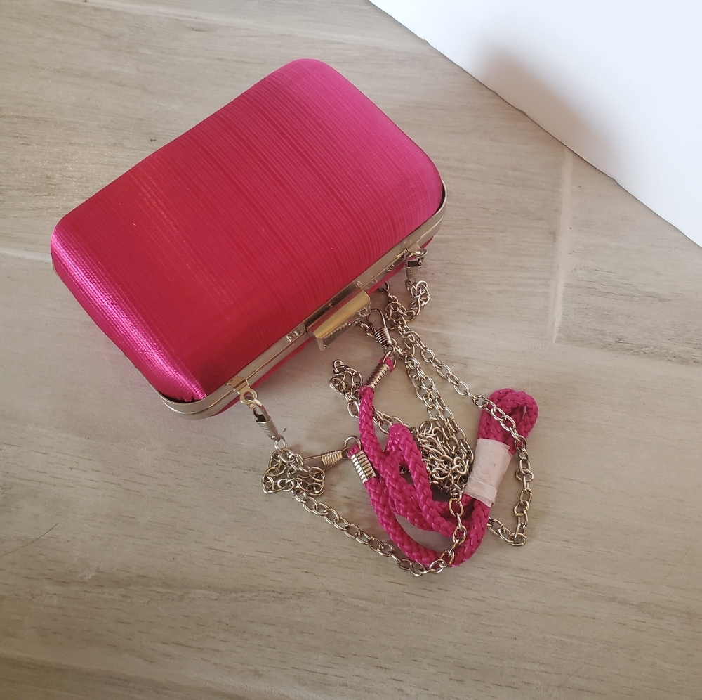 Hot pink hard shell mini purse